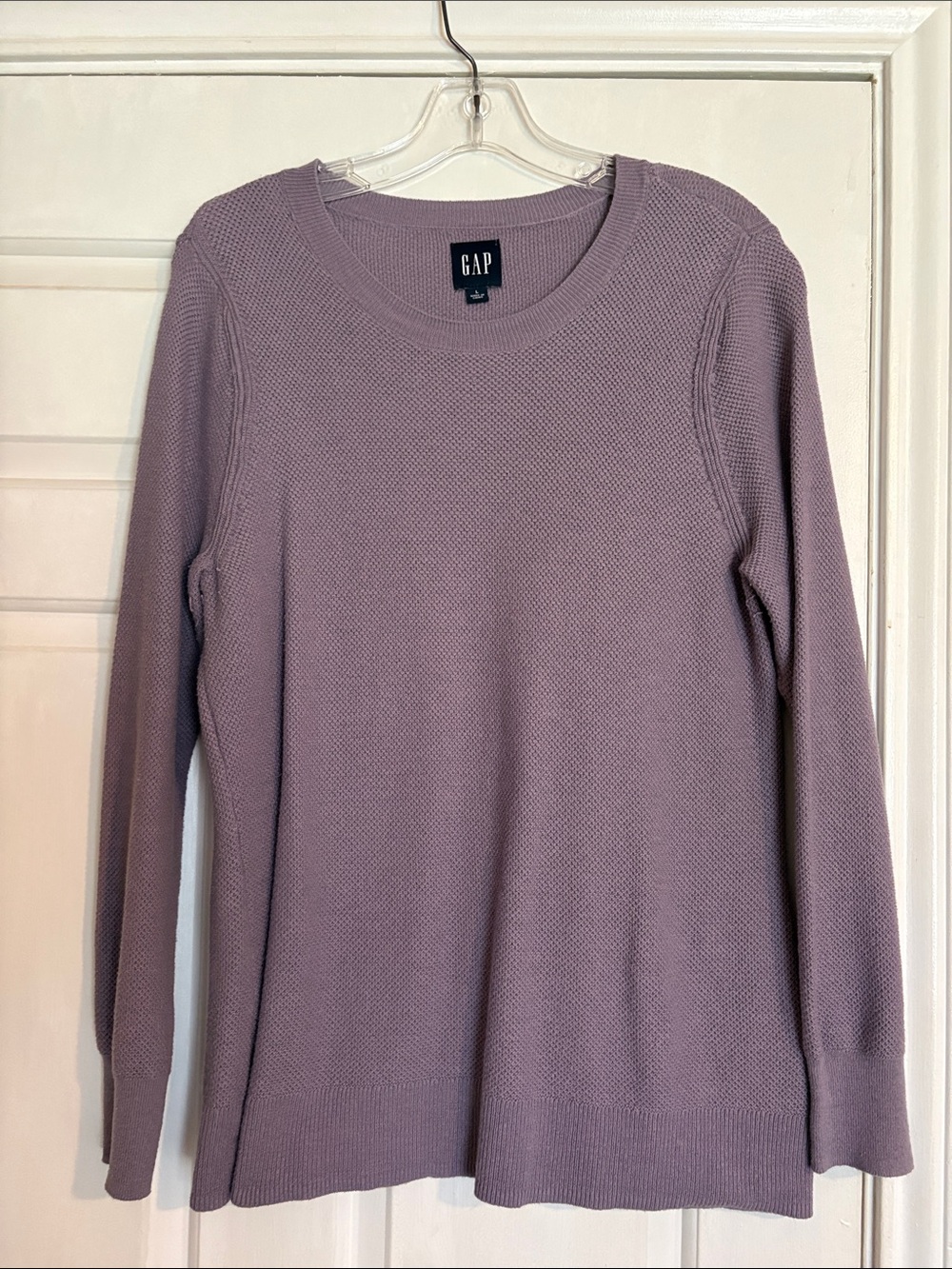 GAP Purple Waffle Knit Long Sleeve Shirt